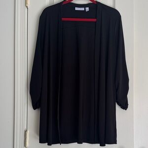Susan Graver Liquid Knit Open Cardigan - Black